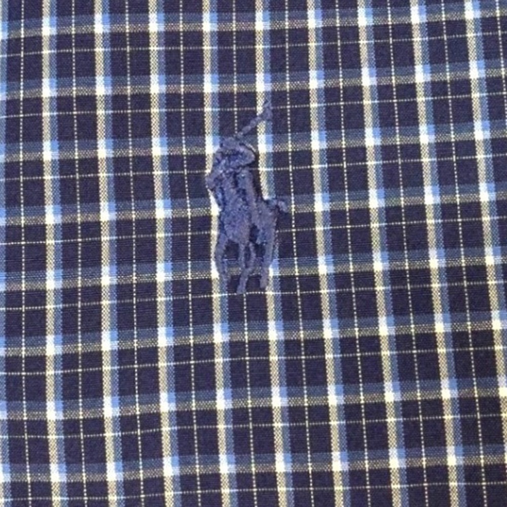 Ralph Lauren Blake Men's XL Blue Plaid Button Down Shirt 100% Cotton Long Sleeve - Picture 5 of 5